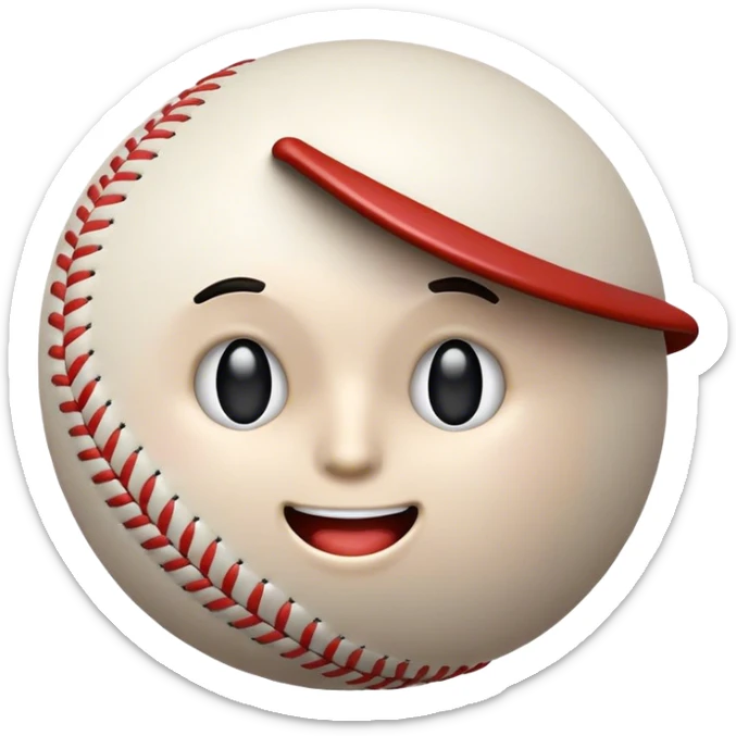 Cinematic Realistic Baseball Pop Culture Emoji, showcasing an action-packed scene of America's favorite pastime rendered with lifelike textures and energetic, nostalgic lighting. sticker
