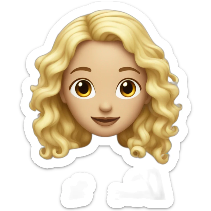adorable pregnant blond full body women with beach-wave-hair sticker