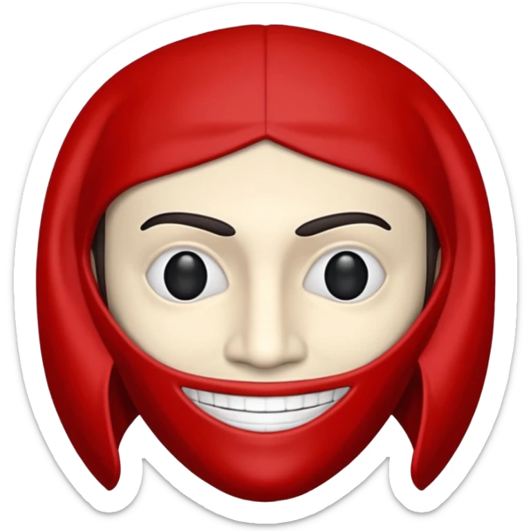 Emoji de la película La casa de papel máscara y la ropa rojo y la máscara realista  sticker
