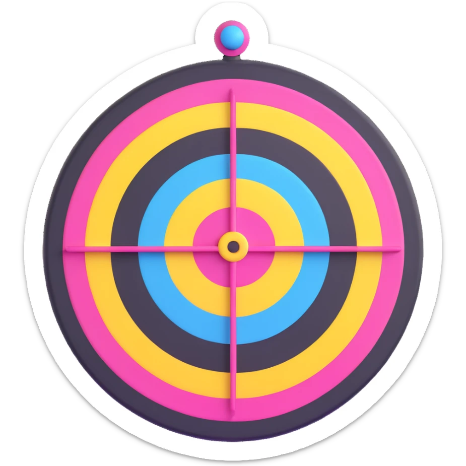 A cute bullseye target with spring pastel colors of yellow, pink and light blue sticker