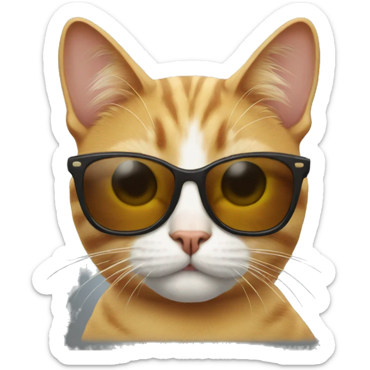 Cat with sunglasses sticker