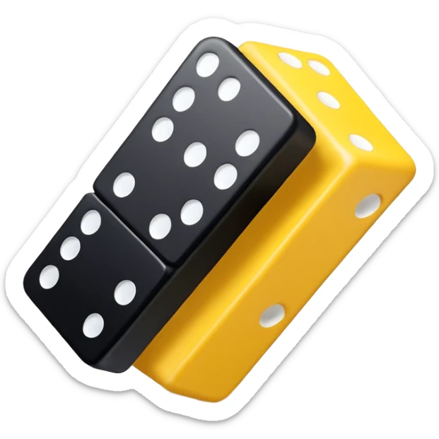 Prompt 16: "One source of income = HUGE risk."
Graphic: 🧱 Domino block icon (white) tipping yellow.
Animation: Block falls over.
Background: Transparent.
 sticker