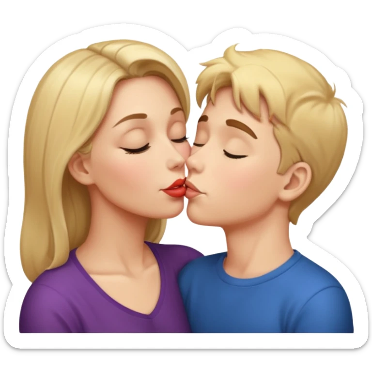 The part about the kiss on the cheek and the part about the kiss on the eye, a mother and son thing sticker