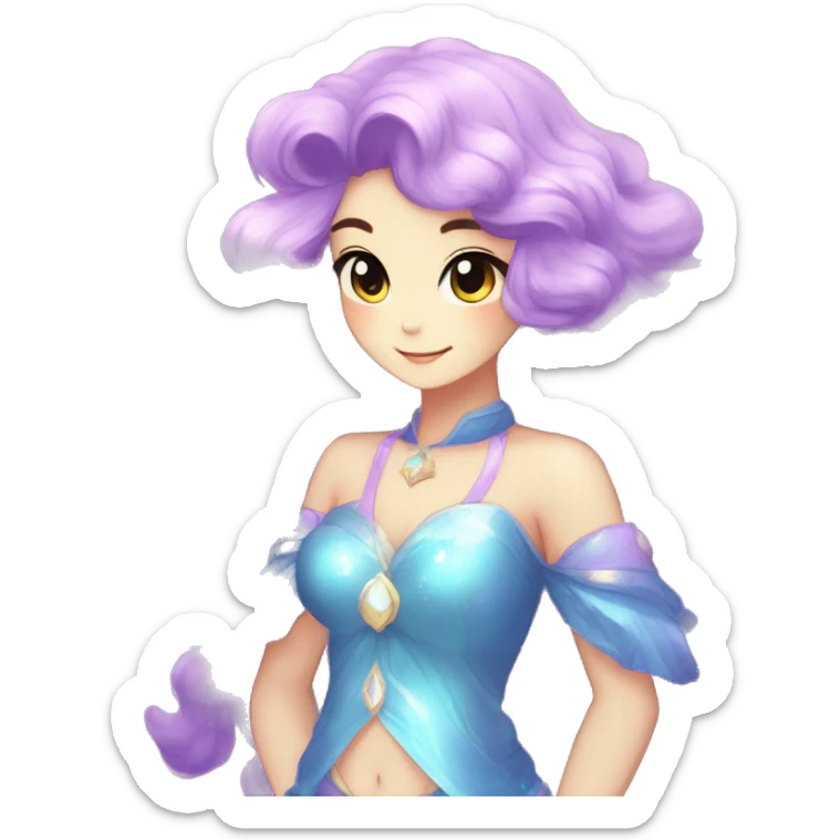 Shiny Sparkly Fluffy la beautiful Hair Kawaii Ethereal Anthro Sona Nebula-Crystal-Fakemon sticker