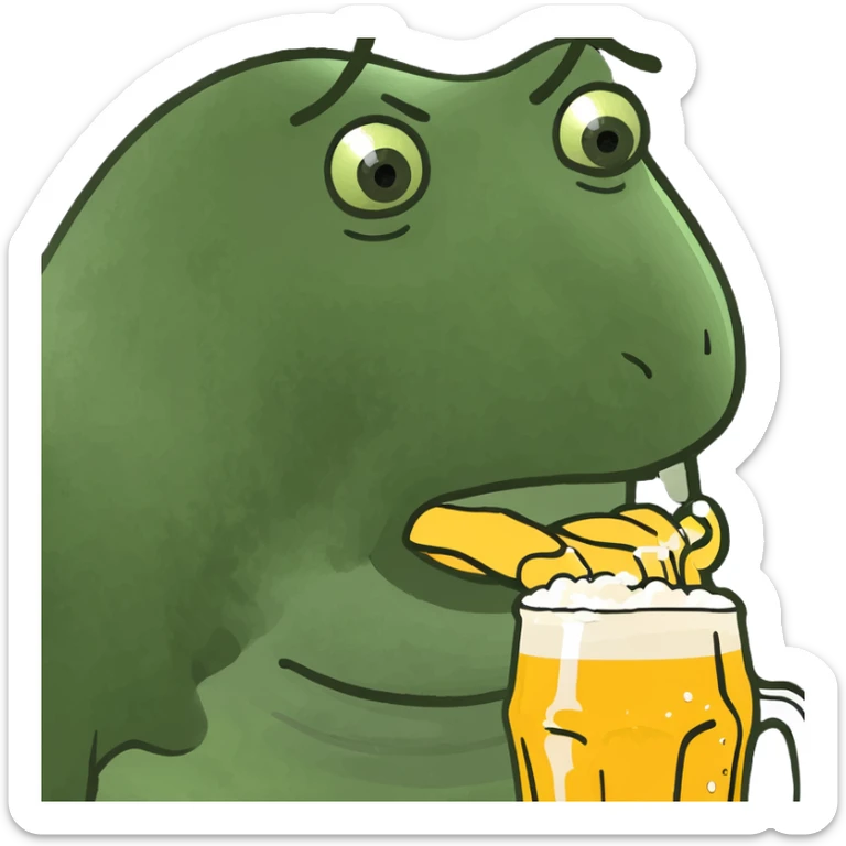 girl with strawberry blonde hair blue eyes and drinking a beer  sticker