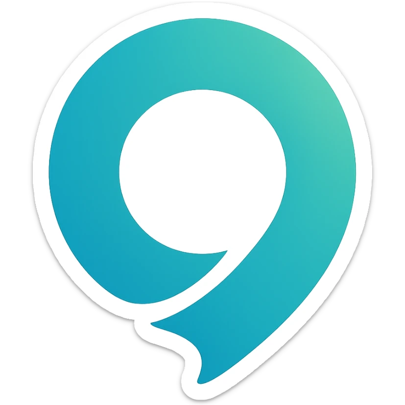 Change the logo to a cool blue and green color palette, keeping the modern, bold, clean, professional, abstract logo style, no text, suitable for a communication or marketing agency, with no background. sticker