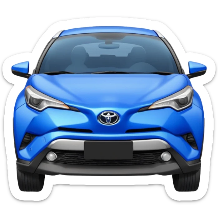 toyota chr bleue  avant enfoncé sticker
