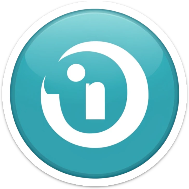 Un logo animado de un círculo color Turquesa y letras blancas con las siglas NHD sticker