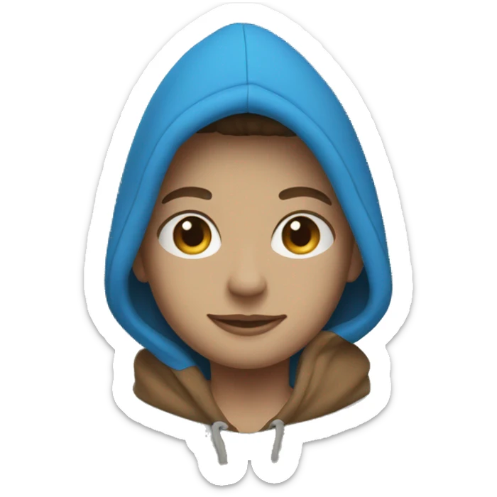 Short blue sleeve hoodie sticker