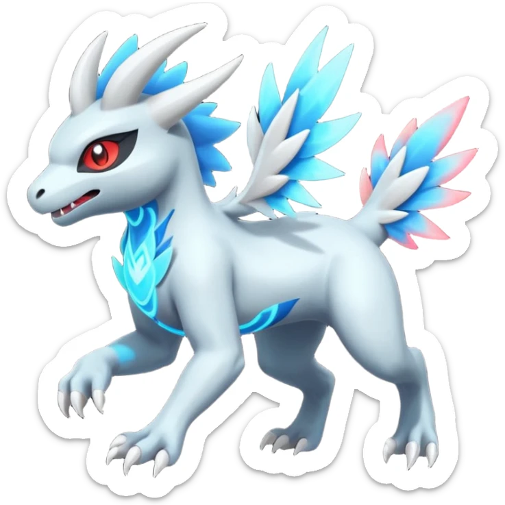 Neon Vibrant Pulsating Trail-glowing Chromatic Trico-Absol-Salamence-Silvally-fusion-hybrid sticker