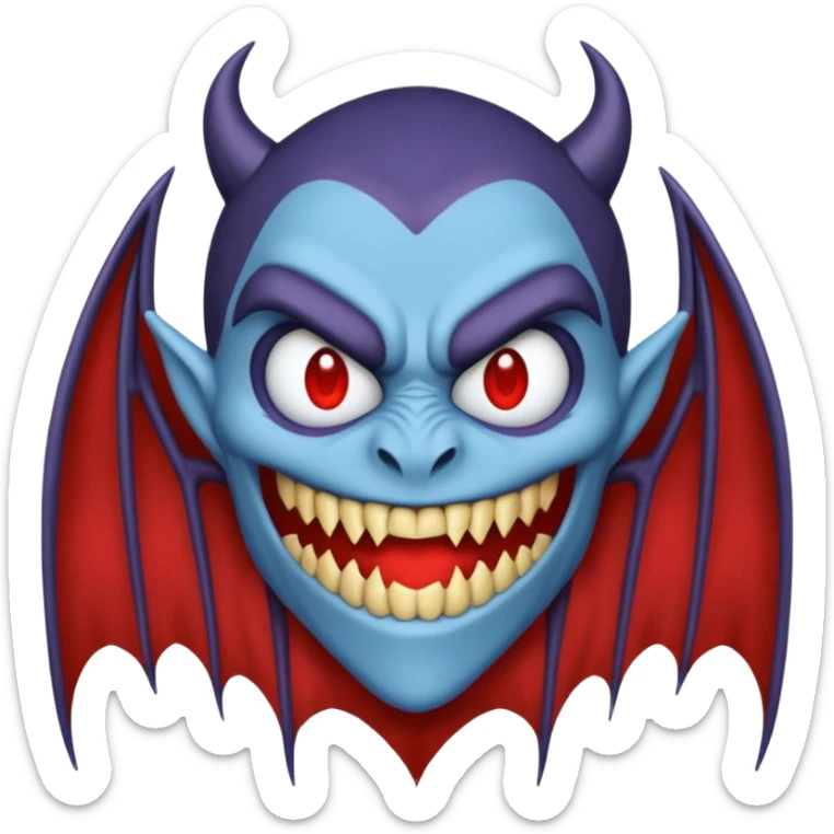 O inima mov,cu trecere spre albastru deschis si coada de drac! sticker