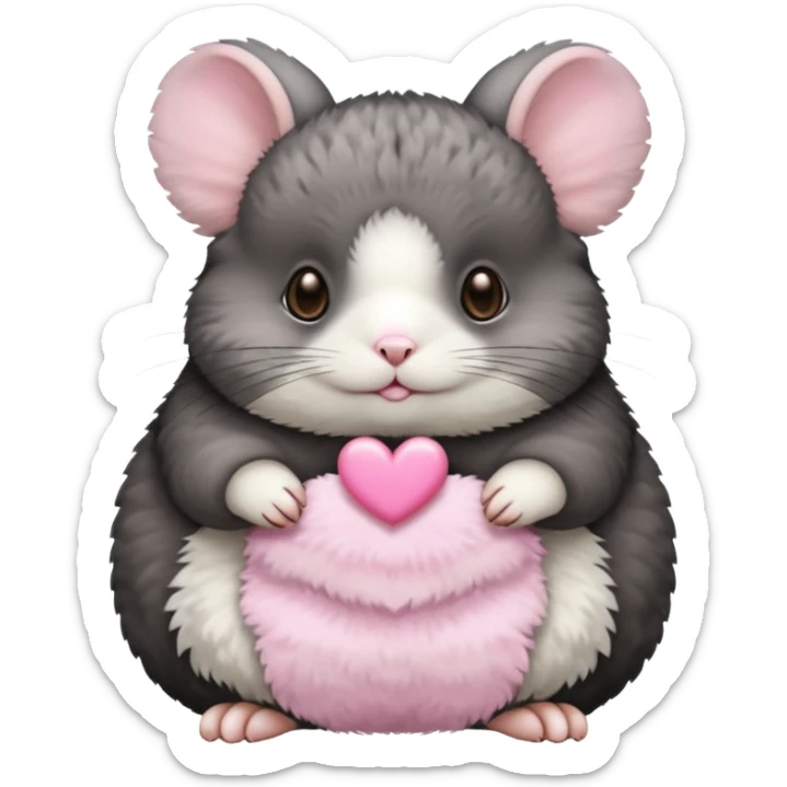 angora black chinchilla, white and pink chinchilla, and brown velvet sticker
