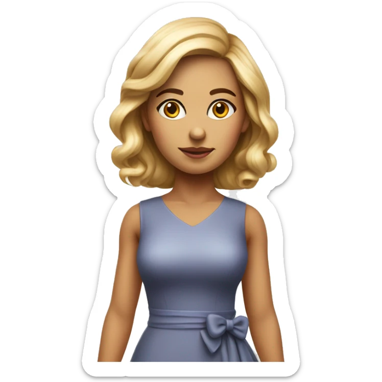 woman years old full length in dress photorealistic serious sticker