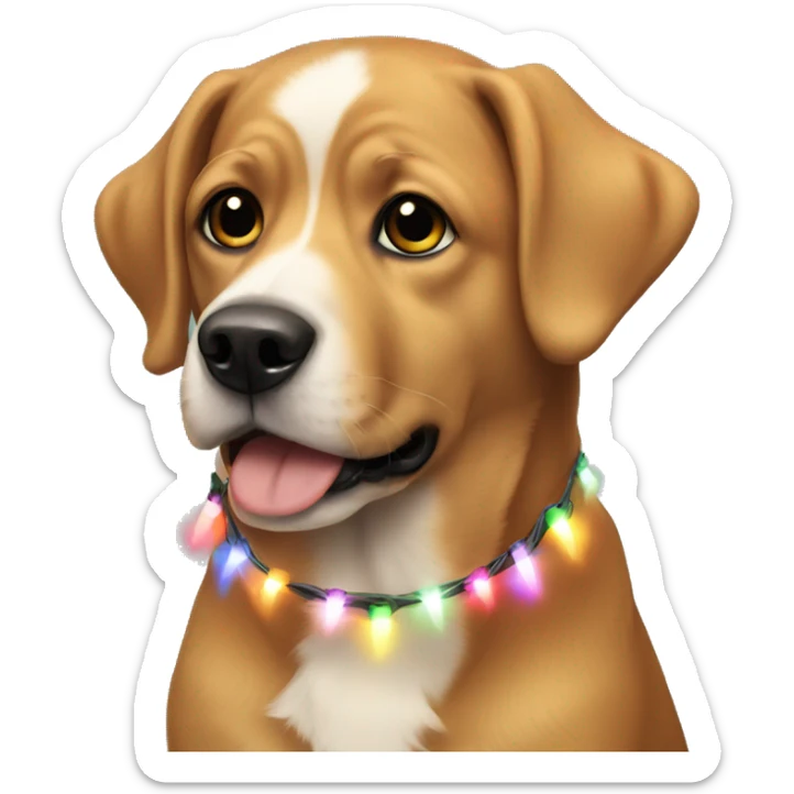 Dog with christmas lights  sticker