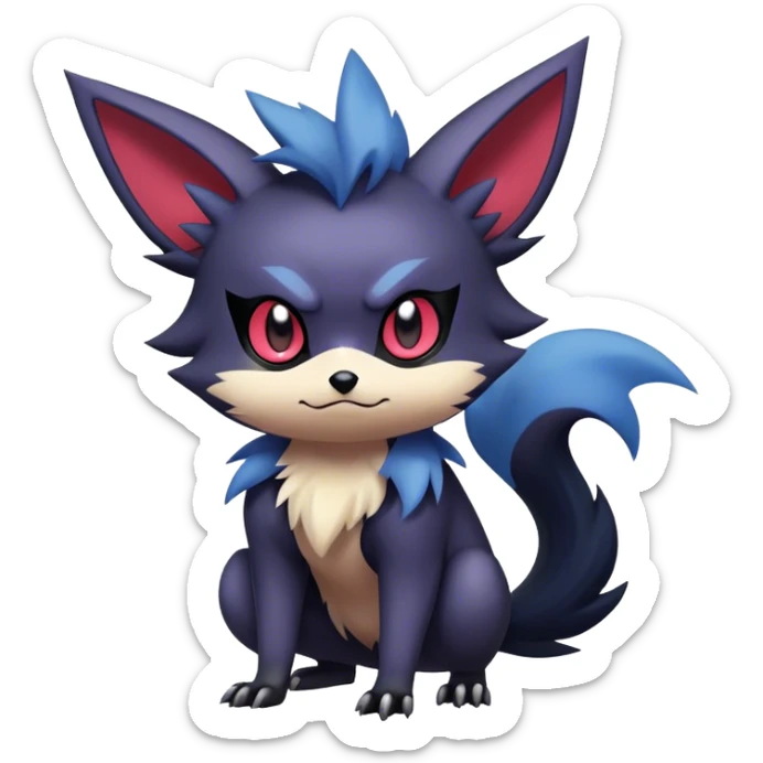 Edgy Cool Cute Kawaii Noibat-Zorua-Pokemon Full Body sticker