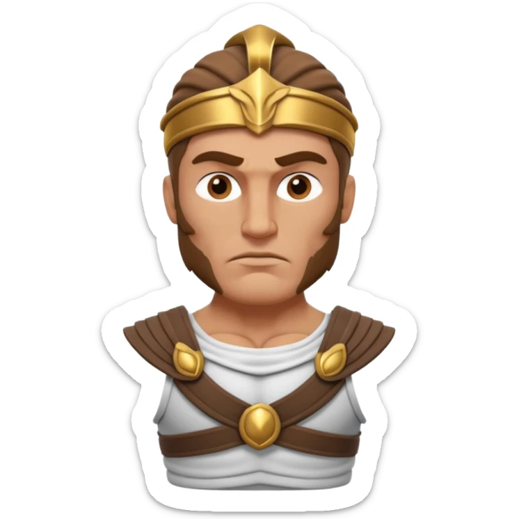 crea a un guerrero griego estoico, muy musculoso 3d, realista sticker