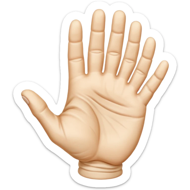 Crea un emoji que sea este ✋️ pero de cabeza, osea invertido, dale una vuelta de 90 grados  sticker