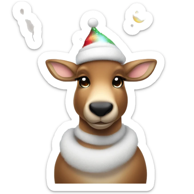 Christmas reindeer, listening to techno music, partying with disco balls and fairy lights in the antlers sticker