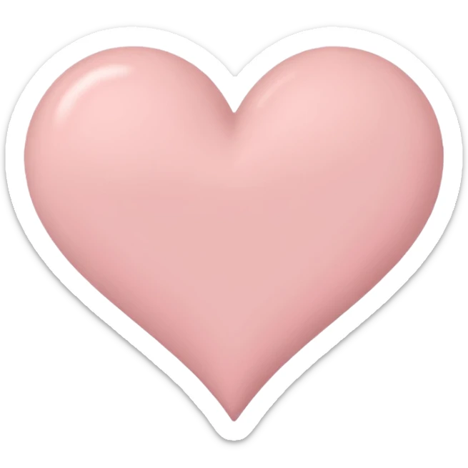 A minimalist pastel illustration of a heart. Soft pastel colors — dusty pink sticker