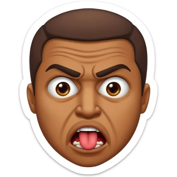 Un algérien enervé avec la fameuse mimique de la langue culturelle sticker