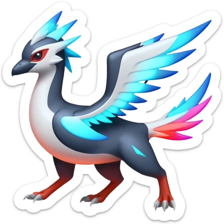 Neon Vibrant Pulsating Trail-glowing Chromatic Trico-Latias-Silvally-fusion-hybrid sticker