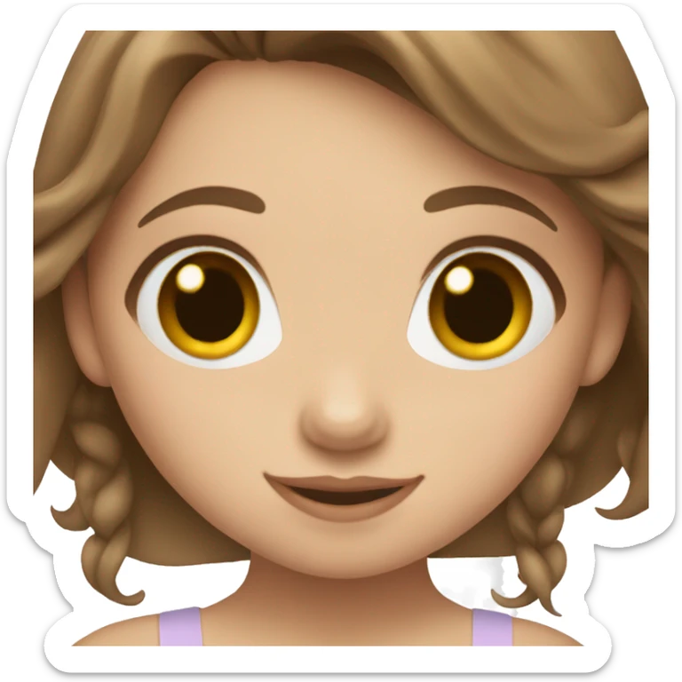 Little girl with brown hair ballerina  sticker