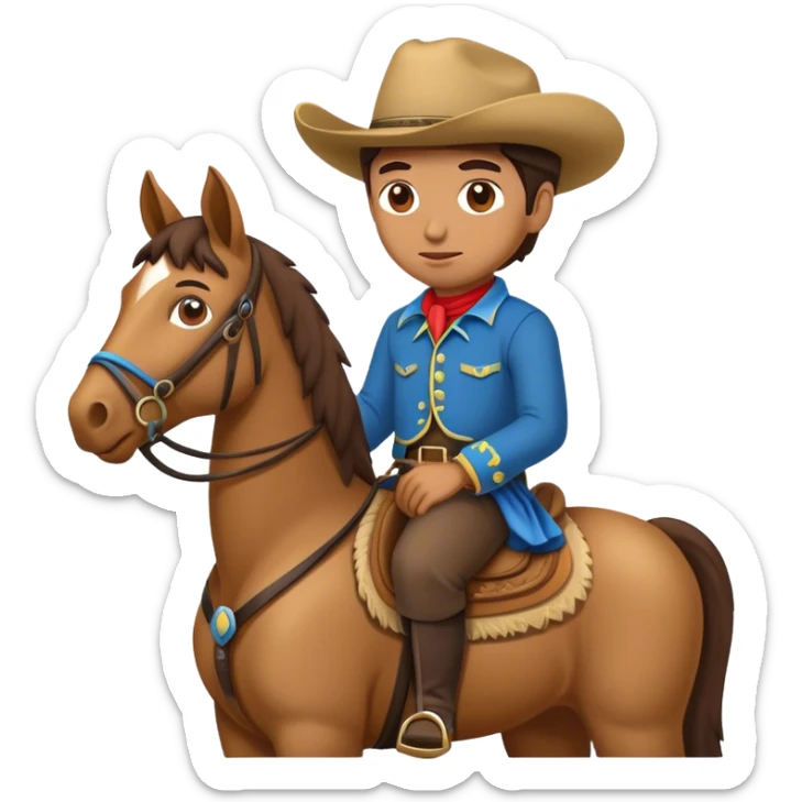 An emoji of an argentinian cowboy on a horse sticker