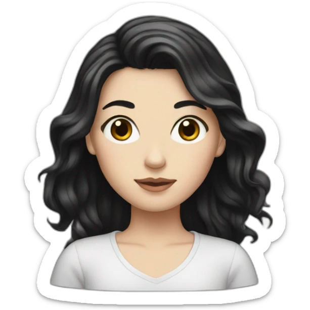 white girl with black hair sticker