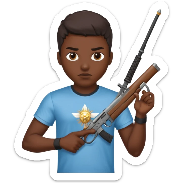 haz un turro con una biszera para atras y con un arma remera argentina sticker