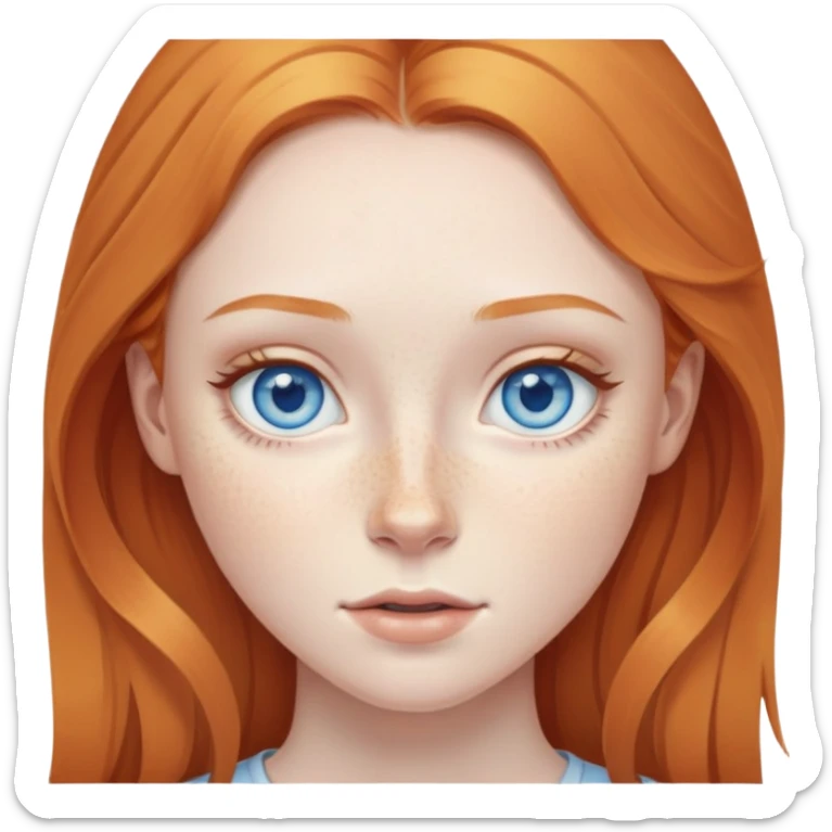 pale ginger girl with blue eyes and freckles  sticker
