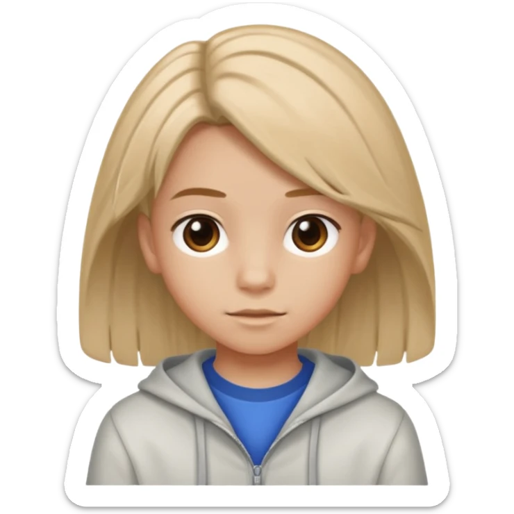 Un niño de 13 años con pelo de Alucin y ropa de alucin sticker