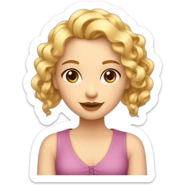 Jeune femme blonde mince avec une tresse Tennyson dans ses bras un petit chat sticker