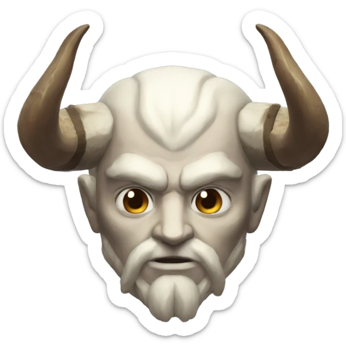 head of Mimir with horns from the God of War sticker