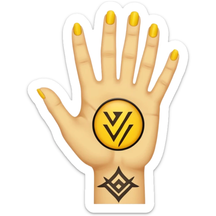 Please create the famous YVL handing used by playboicarti in a yellow skin tone sticker