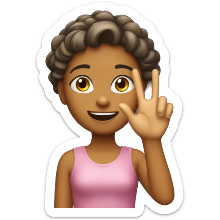 Girl flipping her hand with a sparkle by her hand, like an enthusiastic "whatever!" sticker