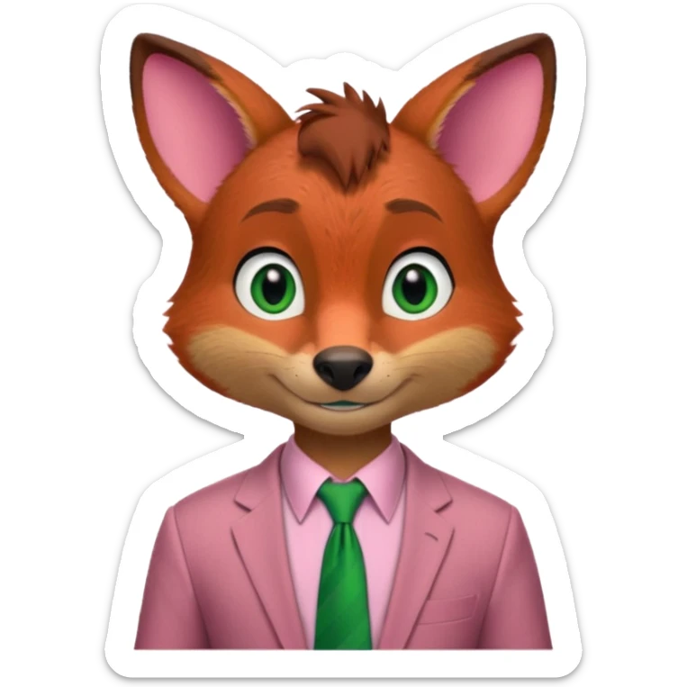 Nick Wilde (pink shirt, green tie, no suit) from the Zootopia Disney movie sticker