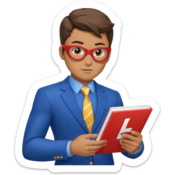 crea un super heroe cuyo don es leer rapido, en el pecho debe esta la L en mayuscual que es de lectura sticker