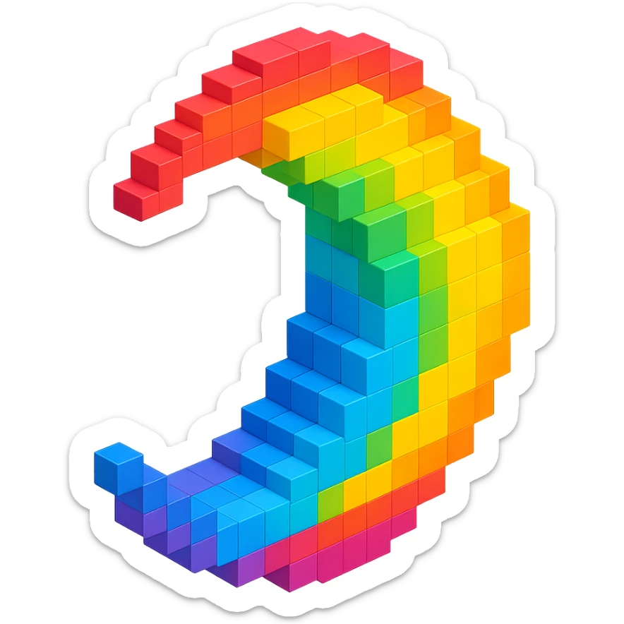 Rainbow Moon sticker
