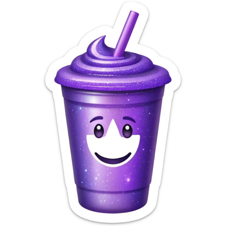 glitter purple cup sticker