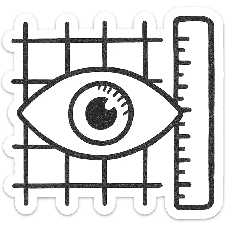 Stylized Eye + Grid + Ruler sticker