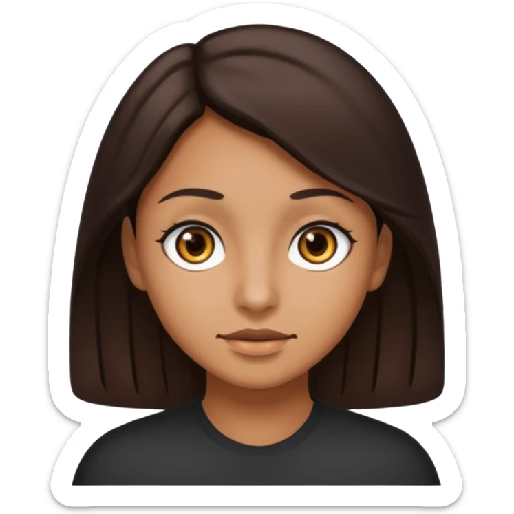 Tan skin dark brown hair dark eyes  sticker