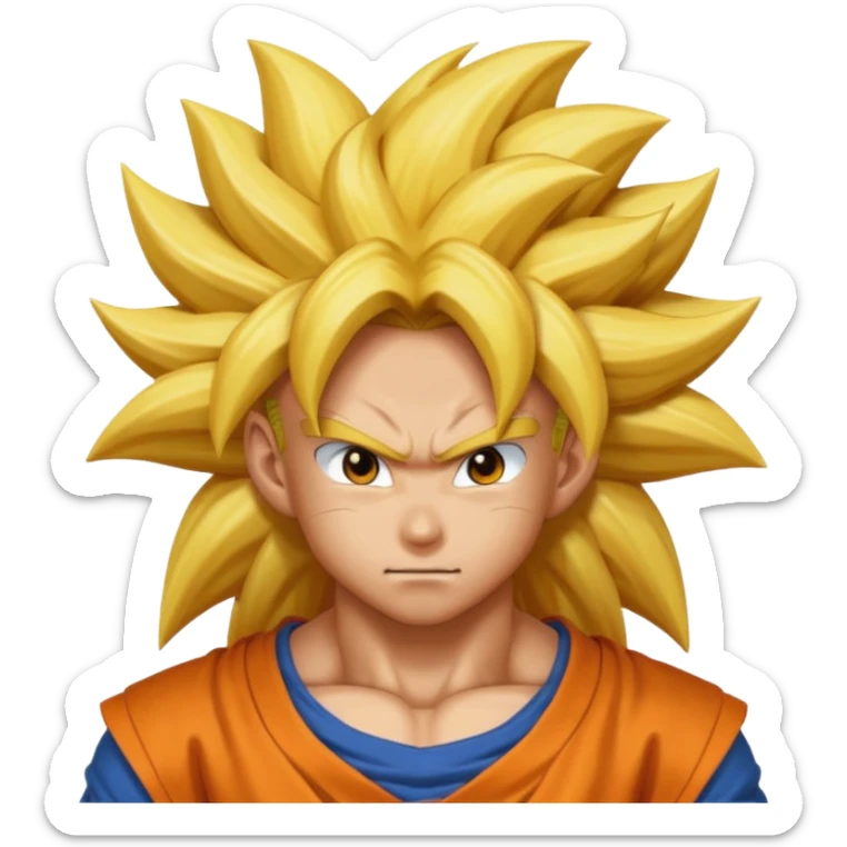 goku super Saiyan 3 with long hair  sticker