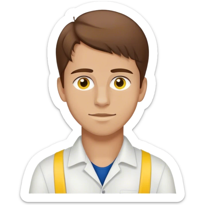 Lidl worker 18 years old brown hair male yellow skincolor sticker