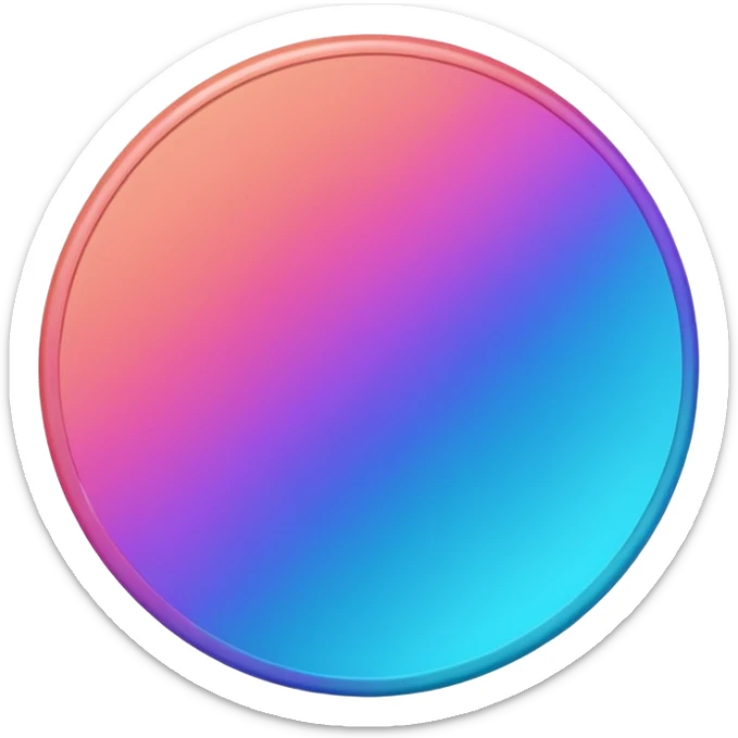 
coin color in in gradient of turquoise, blue, pink, purple, and coral
Rotate coin 35 degree   sticker