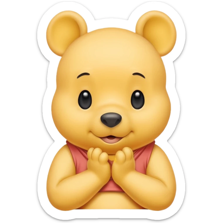 winee the pooh with yellow pastel skin cute and with no body sticker