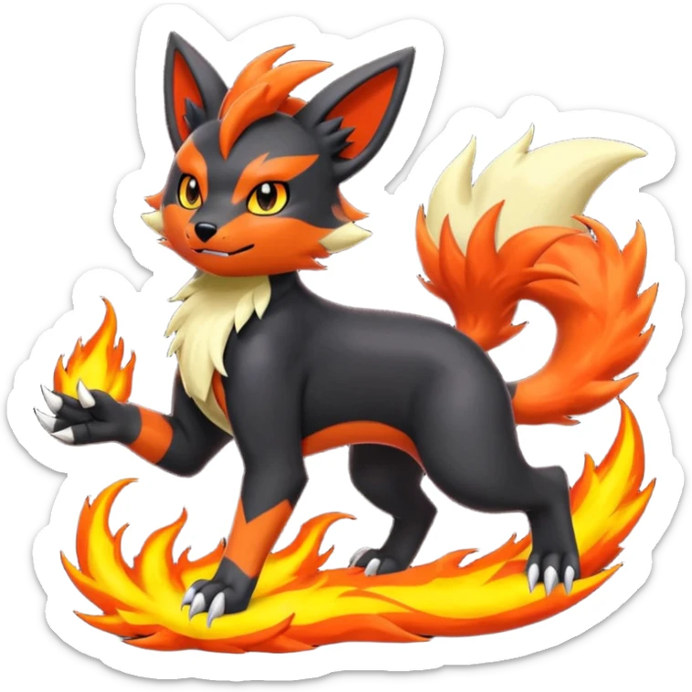 
Houndour-Torracat-Zorua-Salandit-Flareon-Fakémon-Digimon-fusion (full body) sticker