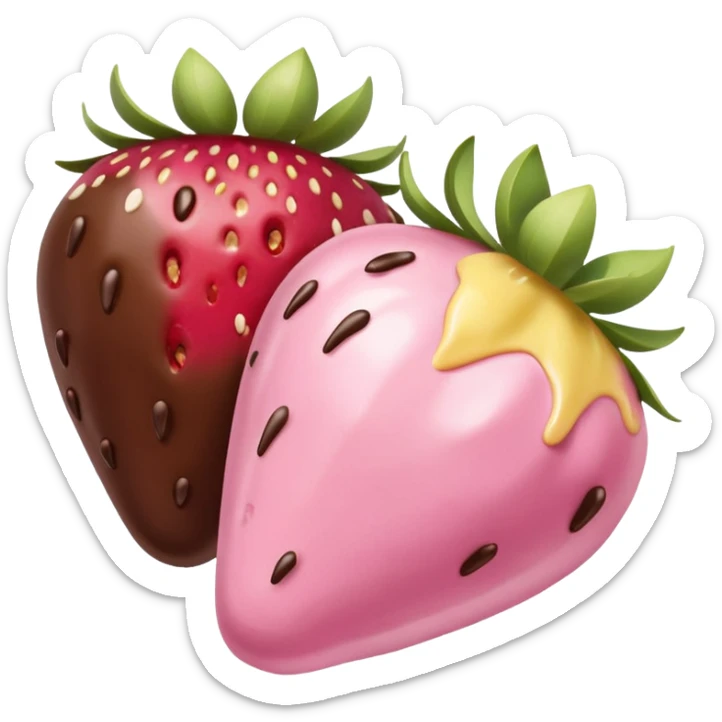 Chocolate-covered strawberries in soft pink, beige and yellow pastel colors sticker