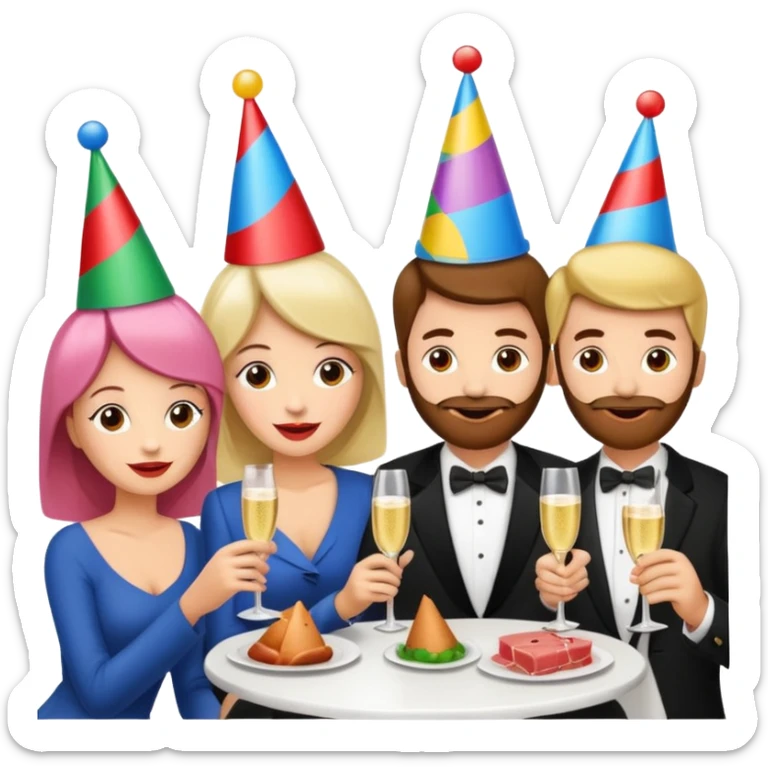 goth corporate executives enjoying champagne Party at SPAM meat cafe paris LANDSCAPE  sticker