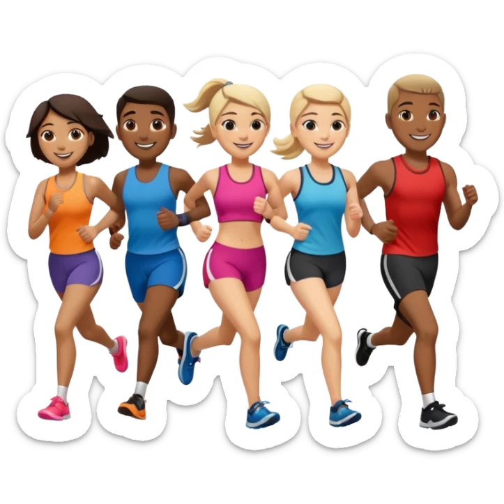 running at run club love fitness and social events sticker