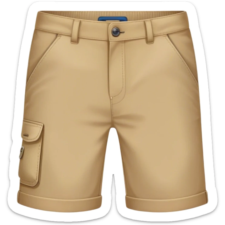 A  short pants emoji, styled like casual shorts that end above the knee. They have a button and zipper closure, side pockets, and a clean, smooth fabric texture. The design is modern and relaxed, perfect for summer or warm weather. sticker